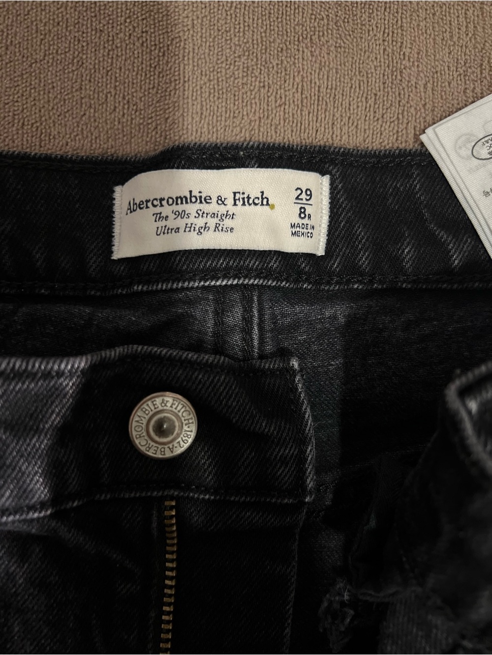 Abercrombie & Fitch Women's '90s Straight Jeans - Black Wash
